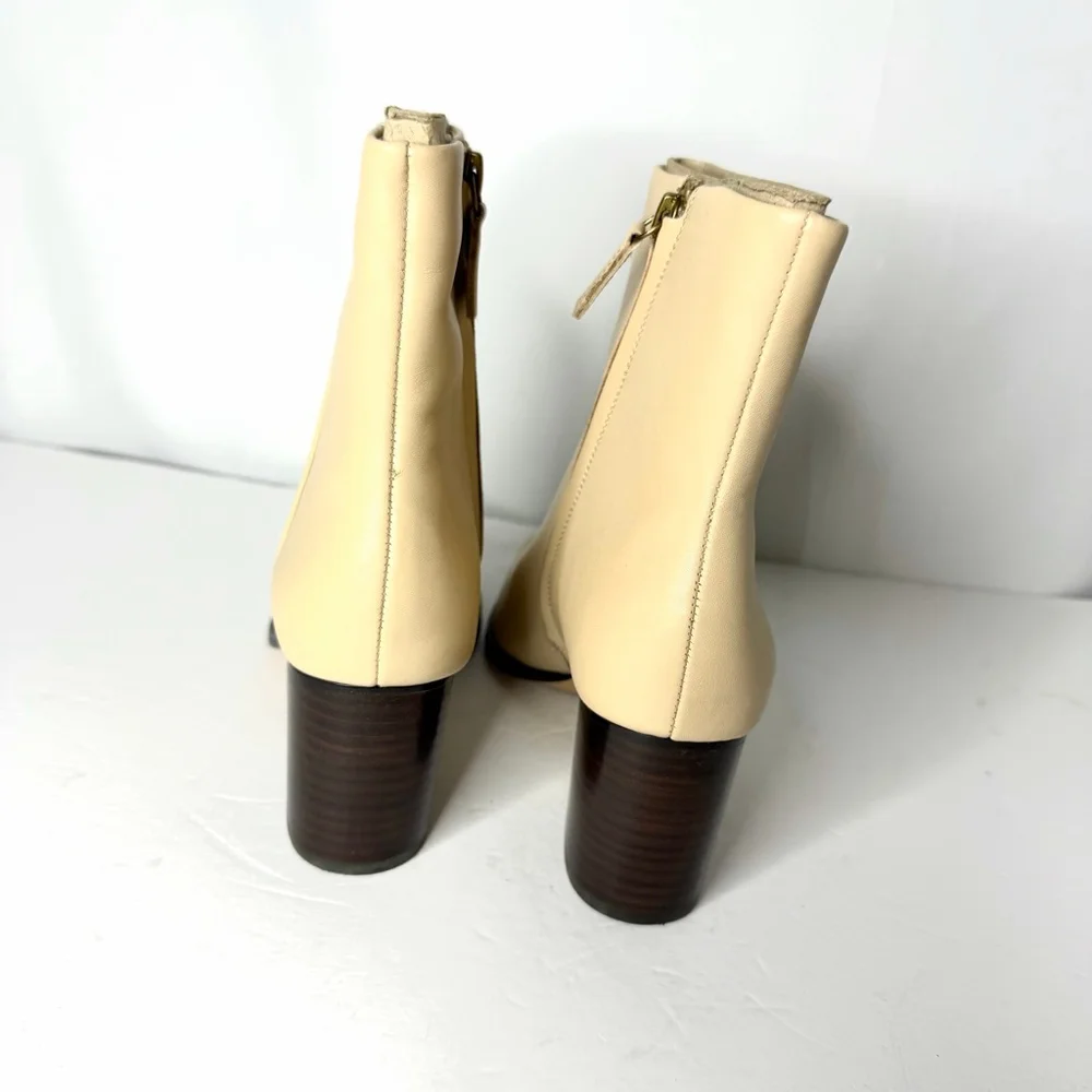 J Crew Sadie stacked-heel ankle boots DARK BEECHWOOD size 7.5 New without box